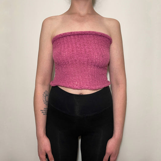 Raspberry Knit Tube Top