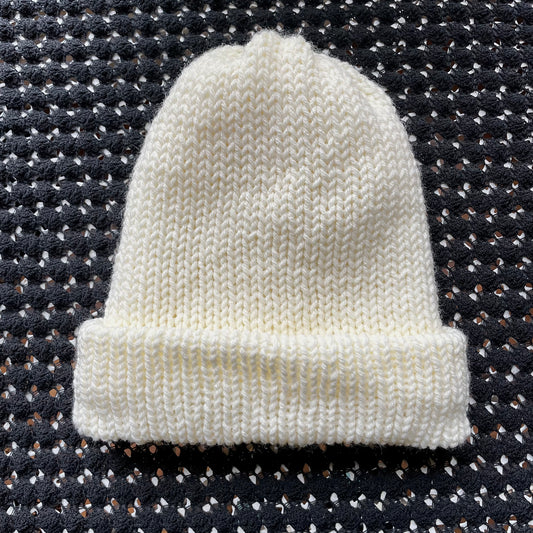 Cream Knit Beanie