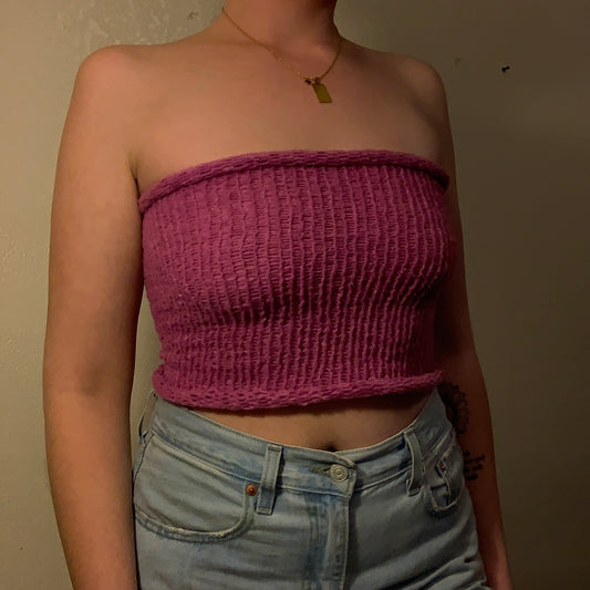 Raspberry Knit Tube Top